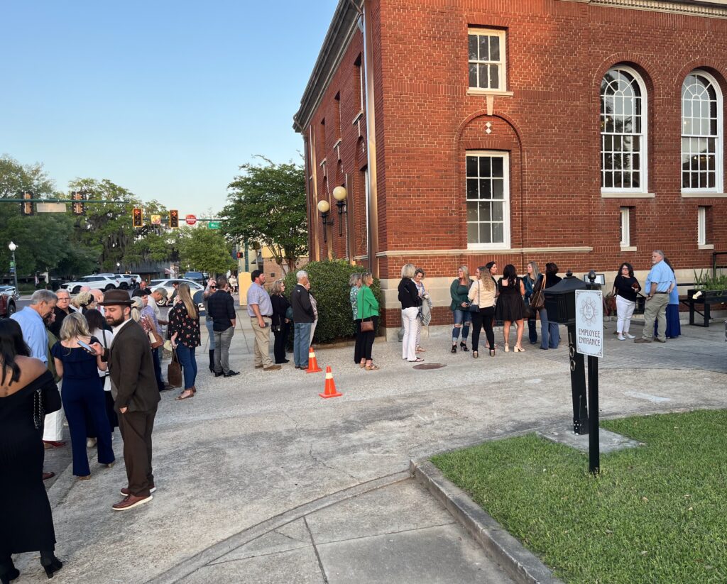 Crowds line up to enter the Mailroom Speakeasy in Bainbridge GA