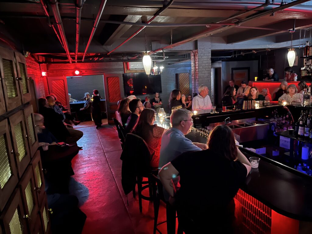 Guests at the bar in the Mailroom Speakeasy Bainbridge GA