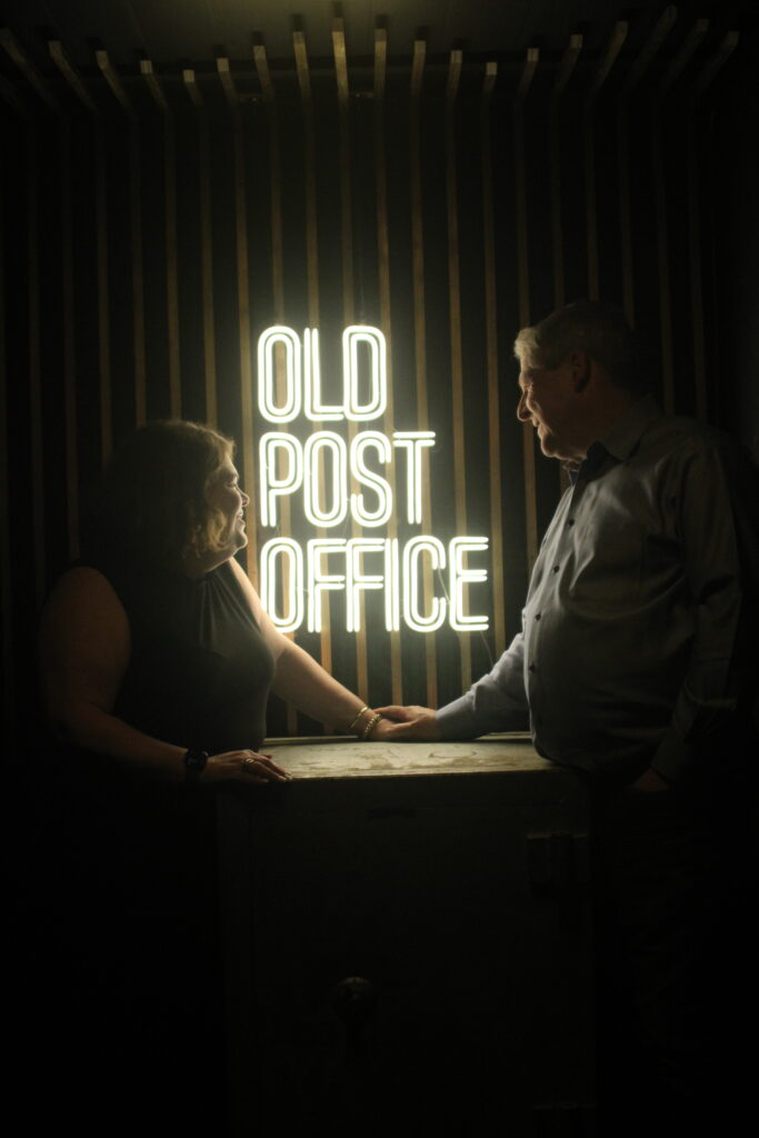 Newly Engaged Couple at the Old Post Office Vault in Bainbridge, GA