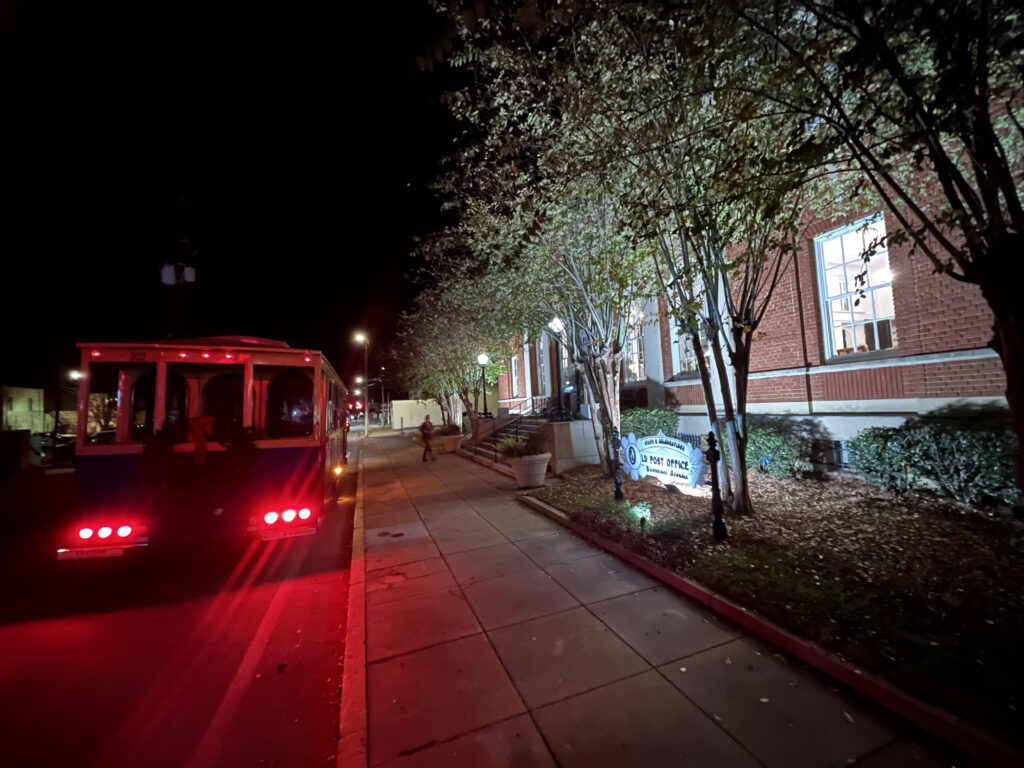 Guest Trolley at the Old Post Office event venue and bar in Bainbridge, GA