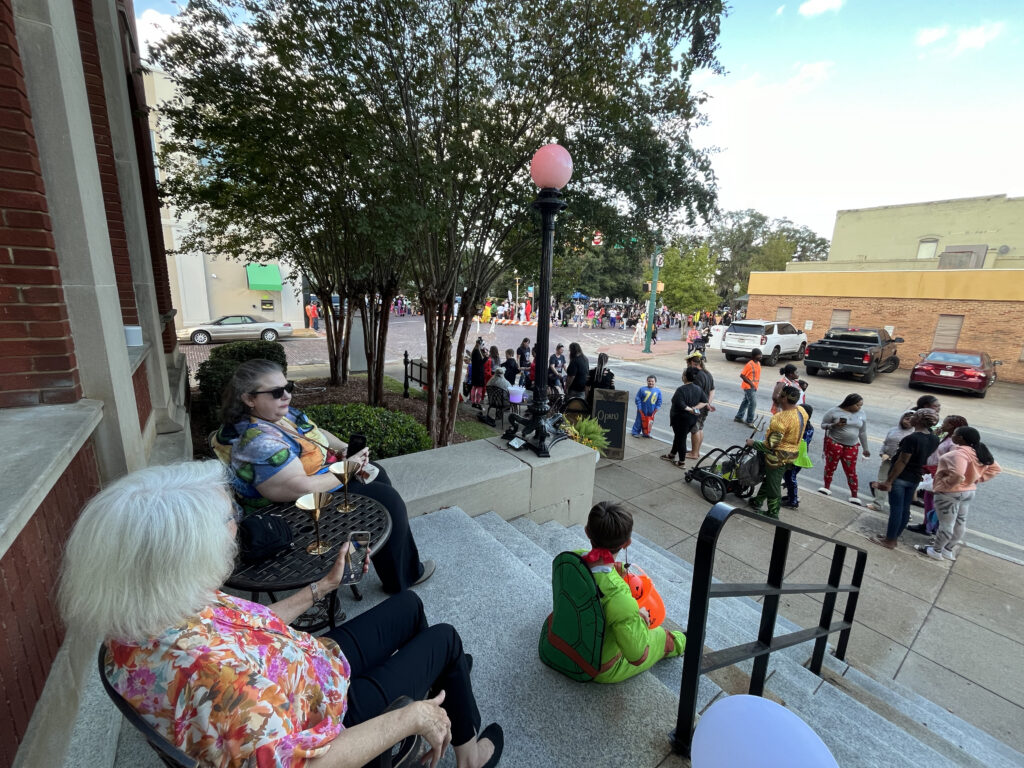Halloween Trick or Treat City of Bainbridge event in front of the Old Post Office event space